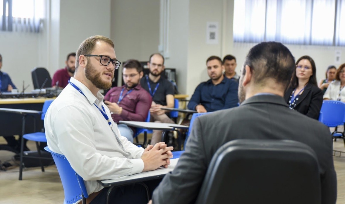 Classroom session with law students
