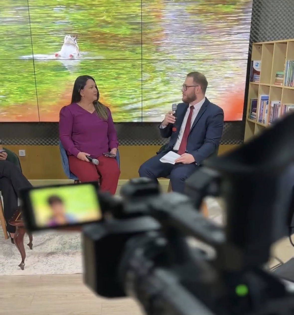 On-camera interview in São Paulo